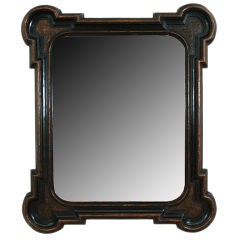 A mid 19th cen. Italian Baroque Style Carved and Ebonized Mirror