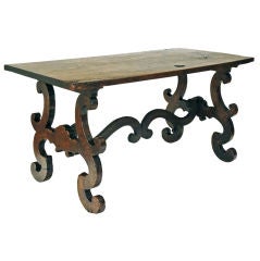 An Italian Baroque Walnut Trestle Table