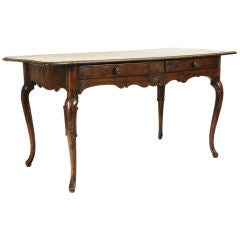 An Italian Venitian Rococo Carved Walnut 2-Drawer Writing Table
