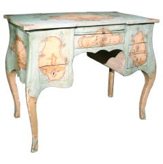 Rococo Style Painted Chinoiserie Vanity Desk. Late 19th C
