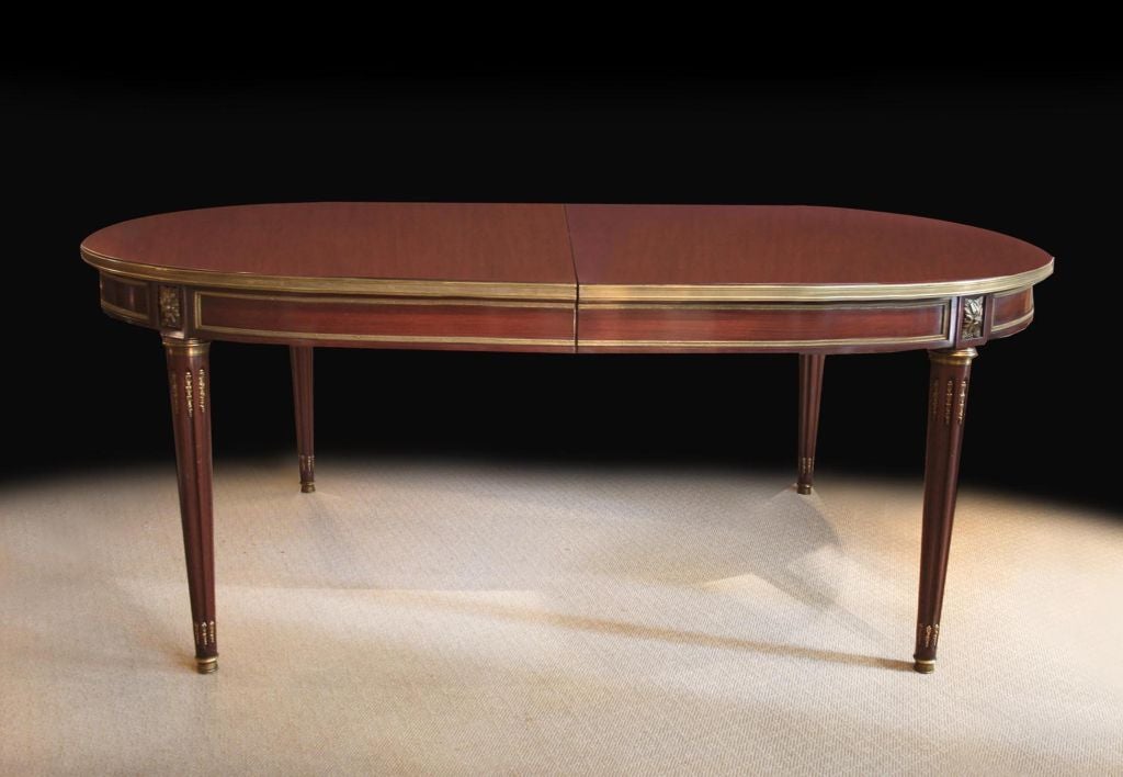 Jansen Bronze Mounted Dining Table, 20th Century