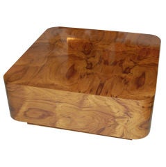 Milo Baughman Burlwood Table Gorgeous Flame Pattern