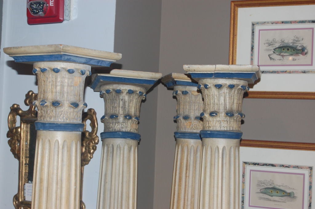 Unknown Set of 4 Carved wood columns For Sale