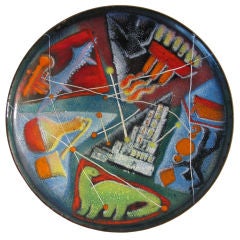 Exceptional Virgil Cantini Enamel Bowl