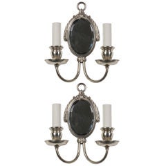 A pair of Antique silverplate sconces