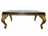 Gilt Wood Coffee Table with Leather Top