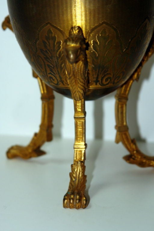 Swedish Bronze Egg on Stand For Sale