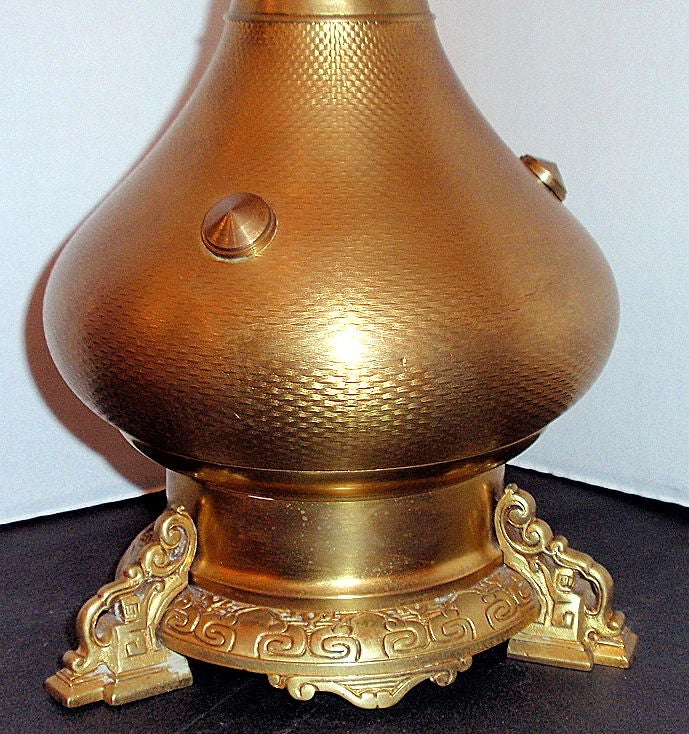 Lampes de table françaises en bronze ciselé Excellent état - En vente à New York, NY
