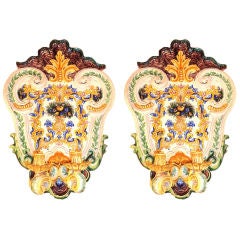 Large Porcelain Double Light Sconces
