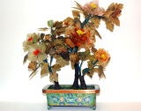 Cloisonne' Planter with Agate Flowers