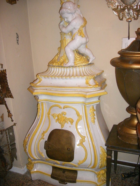 Antique Italian Porcelain Stove For Sale 6