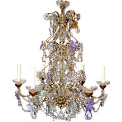 Gilt Wood and Rock Crystal Chandelier Gilt Wood and Rock Crystal Chandelier