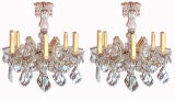 Antique Pair of Crystal Chandeliers