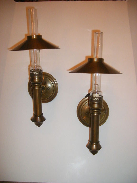 Pair of Brass Sconces
