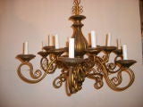 Gilt Wood and Metal Chandelier