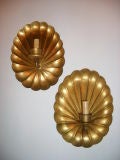 Vintage Scalloped Gilt Sconces
