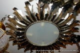 Vintage Nickel-Plated Sunburst Light Fixture