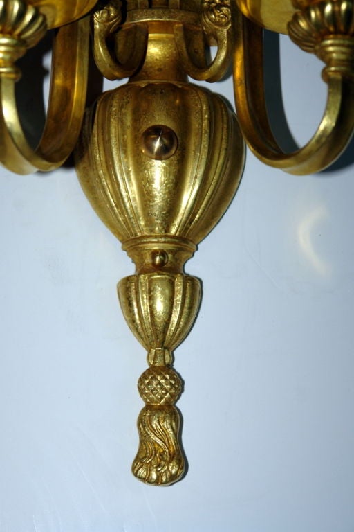 Early 20th Century Gilt Bronze Neoclassic Sconces For Sale