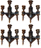 Set of 12 Large Bronze Sconces