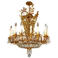 Gilt Bronze and Crystal Chandelier