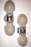 Pair of Shell Shaped Glass Sconces