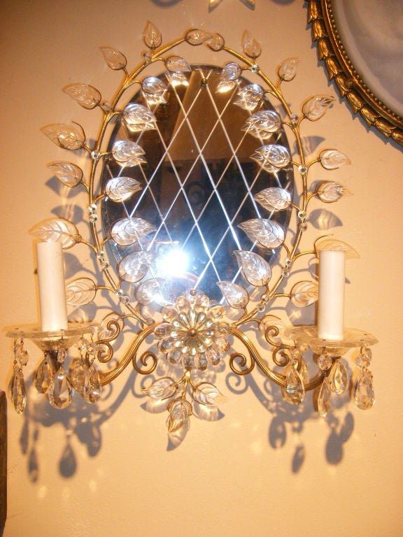 Set of French Mirrored Sconces, Sold per Pair For Sale 2