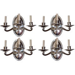 Set of 4 Silver Plated Sconces