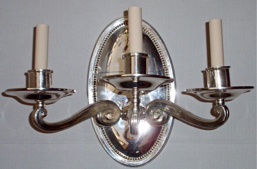 Set of 4 Silver Plated Sconces
