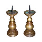 PAIR OF 17TH CENTURY BRASS CANDLESTICKS