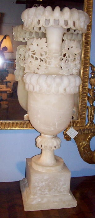 MONUMENTAL ALABASTER URNS