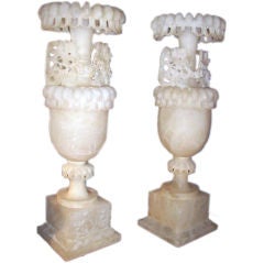 MONUMENTAL ALABASTER URNS