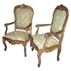 PAIR 18TH CENTURY ROMAN ARNCHAIRS