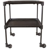 Vintage Industrial Two Tier Cast Iron Rolling Cart