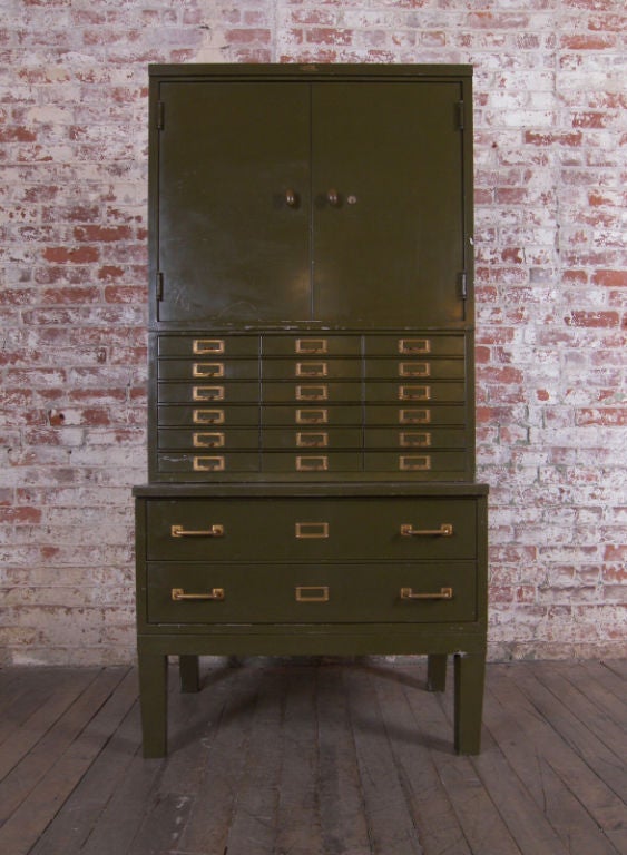 Vintage Industrial Multi Drawer Metal Cabinet