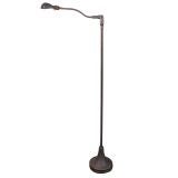 Vintage Industrial Cast Iron & Steel Floor Standing Goose Neck Lamp