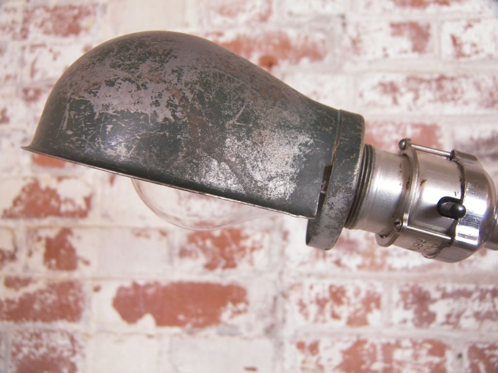 20th Century Vintage Industrial Adjustable Cast Iron and Steel Floor Standing Task Lamp Light