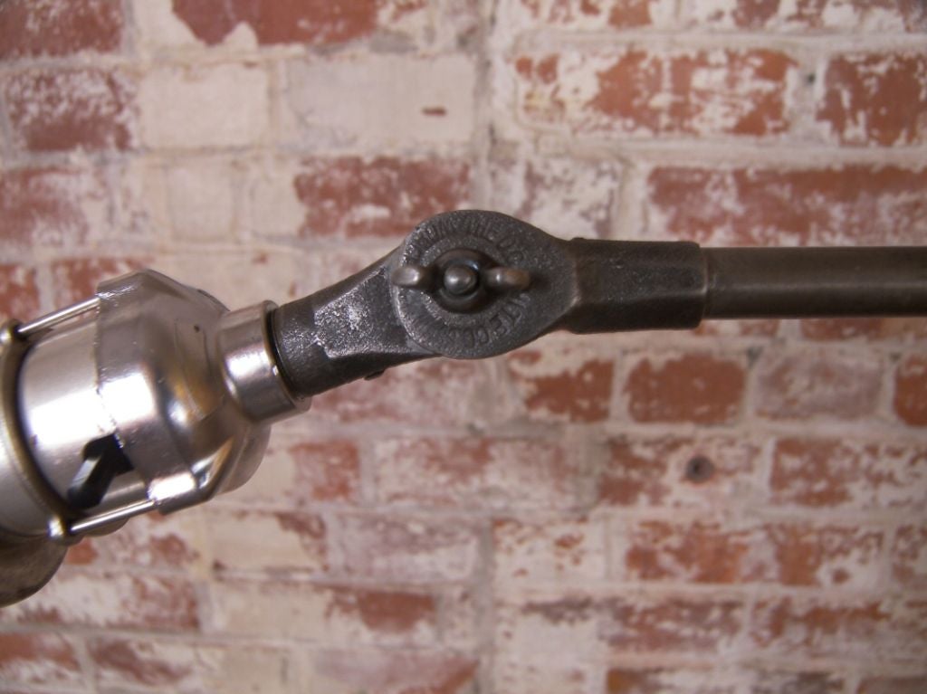 Vintage Industrial Adjustable Cast Iron and Steel Floor Standing Task Lamp Light 3