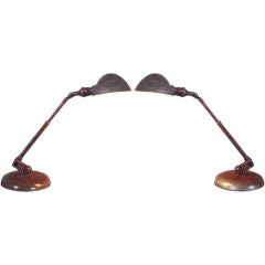 Pair of Vintage O. C. White Desk Lamps w/ Telescopic Arms