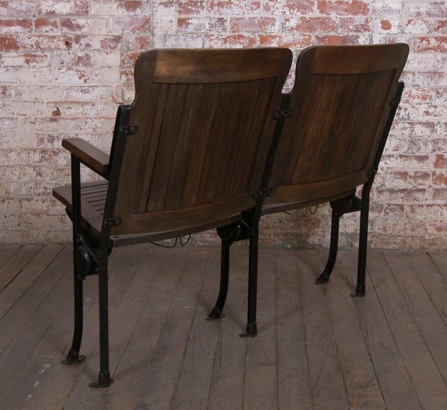 American Heywood - Wakefield Vintage Wood & Cast Iron Theater Seating