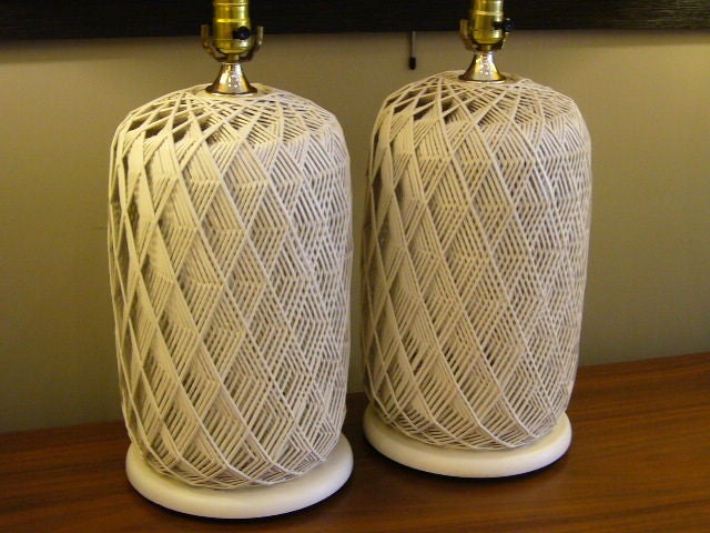 cane white table lamp