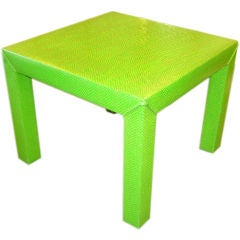 Chic Acid Green Faux Python Table