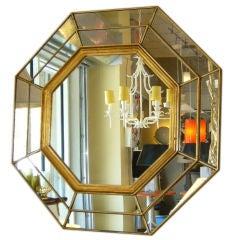 Vintage Fine Modern Giltwood Octagonal Mirror
