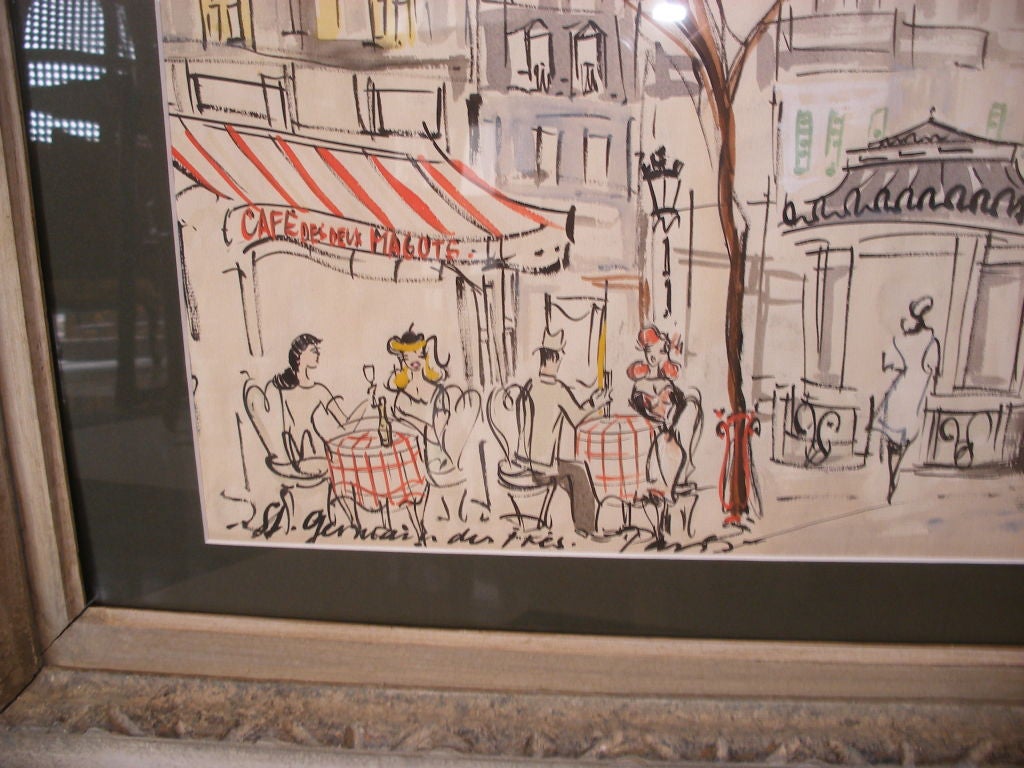 CLAUDE RODEWALD ORIGINAL PAINTING PARIS In Excellent Condition In Geneva, IL