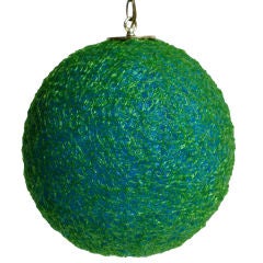 Vintage KELLY GREEN AND BLUE SPAGHETTI HANGING LIGHT