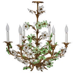 Italian Glass Flower Chandelier