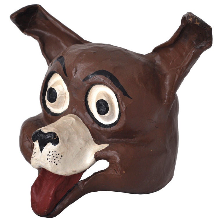 PAPER MACHE DOG MASK at 1stdibs