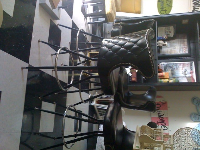 SET OF FOUR BAR STOOLS - KLISMOS STYLING In Excellent Condition In Geneva, IL