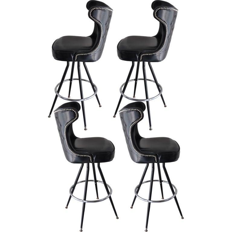 SET OF FOUR BAR STOOLS - KLISMOS STYLING