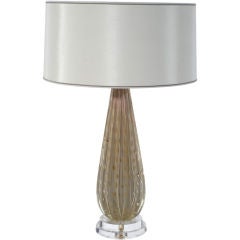 Rare Large Scale Vintage Murano Lamp in Grey and Gold