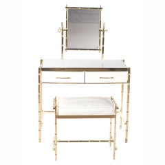 Vintage Hollywood Regency Vanity with Bench